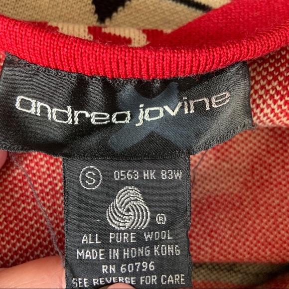 Andrea Jovine VTG 80s Wool Fringe Sweater Dress - Picture 3 of 8